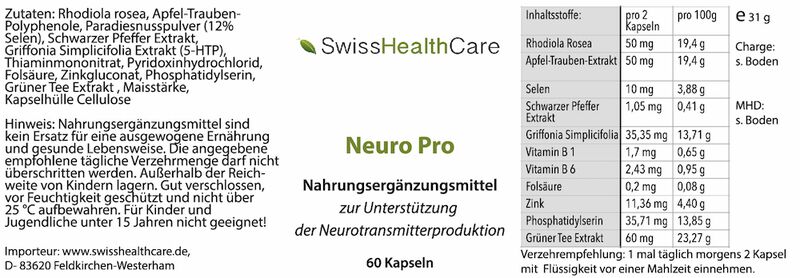 Neuro Pro gegen Müdigkeit und Erschöpfung, Libidoverlust und erektiler Dysfunktion, Burn Out,Depressionen, Gewicht und Abnehmen